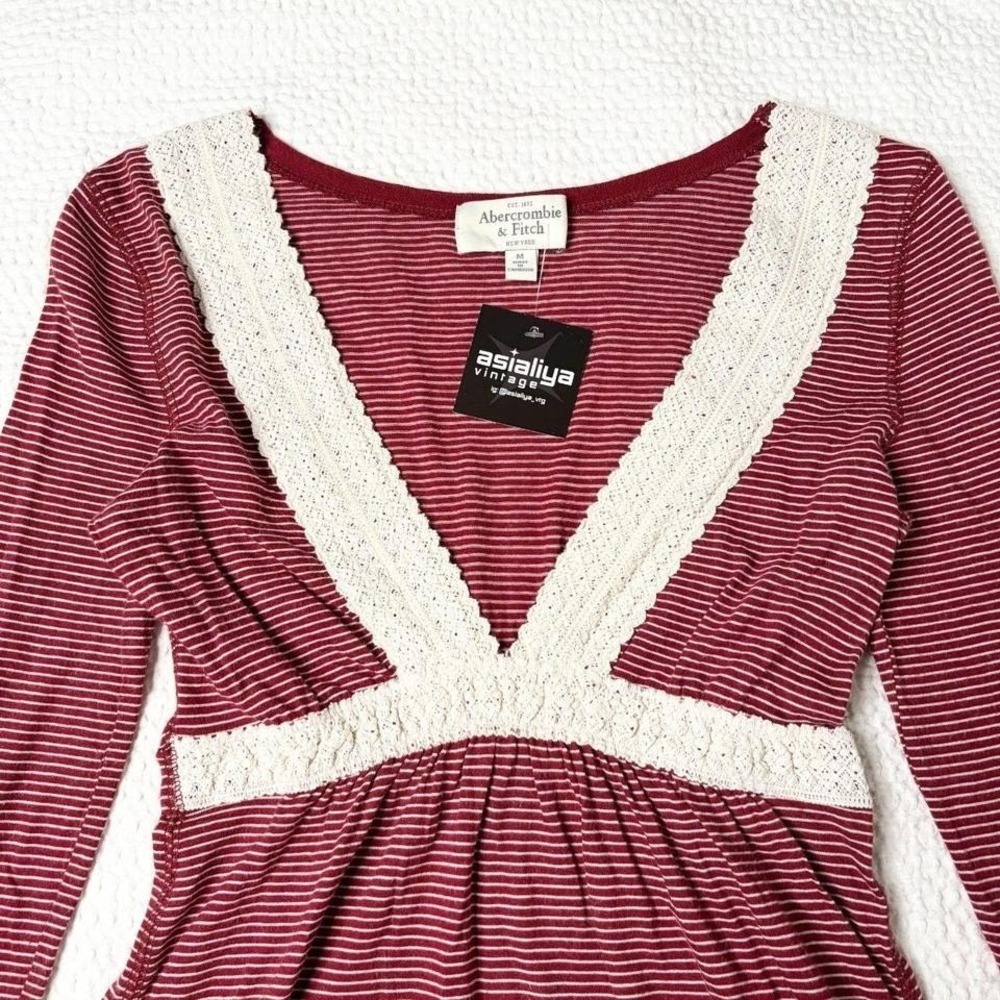 Abercrombie & Fitch RARE stripe babydoll top - Picture 2 of 7